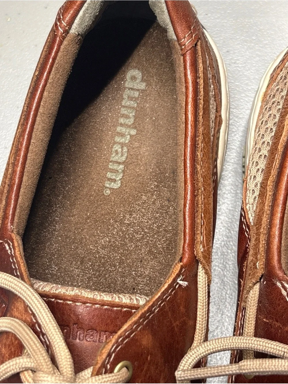 Dunham Captain Men's Size 10.5 Boat Shoes Brown Leather Non-slip Comfort